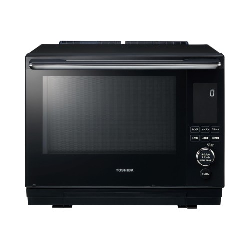 TOSHIBA(東芝) スチームオーブンレンジ 石窯ドーム ER-D3000A(K)グランブラック 2段調理 300℃ おまかせ焼き フラットテーブル 電子レンジ 簡単操作 簡単料理 時短 お手軽メニュー 簡単お手入れ｜デイリープラス　店