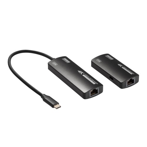 サンワサプライ USB Type-CーHDMIうつり変わりエクステンダー(4K/120サイクル相応う) 最長70m押しひろげる CAT6/6A単線とき勧める USB給電相応う HDCP相応う VGA-EXHDC