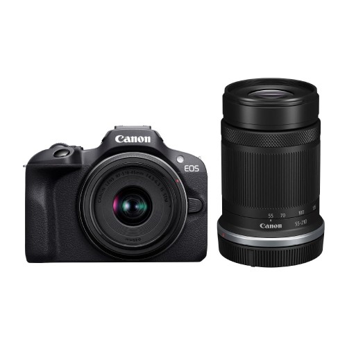 Canon 鏡鑑受け答え一眼写真機 EOS R100 ダブルズームキット(RF-S18-45+RF-S55-210) 黒いこと/APS-C/約356g EOSR100-WZK