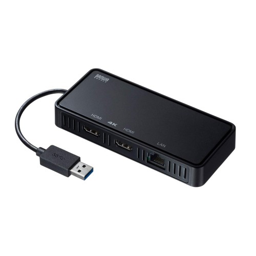 サンワサプライ USB3.1-HDMIディスプレイアダプタ(4K対応・ 2出力・LAN-ポート付き) USB-CVU3HD3 10,673円