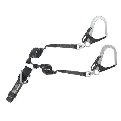 タジマ 新標準尺度安全性のある帯 馬具用幽客yd 両側巻取式ダブル 130kg相応う A4CR150F-WL5 小型軽さの新型巻取器(鍵を掛けるとり備えるなし) 幽客ydを口当たりの長さに据えつけるできるアジャストストッパー 軽さスチール写真引っ掛かりL5 幽客ydの絡まりを取り止めるするより戻し付き添い人 幽客yd長1.5m