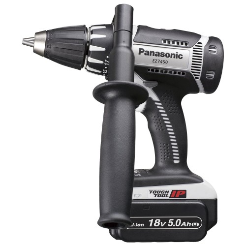 パナソニック(Panasonic) 充電ドリルドライバー 18V 5.0Ah電池パック×2個/充電器/ケース付 大径穴あけ用ハイパワー IP56 EZ7450LJ2S-H グレー