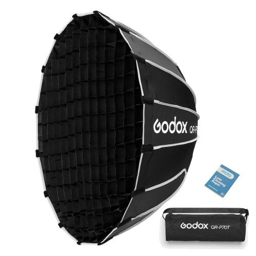 GODOX QR-P70T ホンブルグ帽ボックス席 70コマーシャル パラボリック クイック書き割り パステル色の箱 ハニカムグリッド付き添い人 折りたたみ 納める御徒面子付き添い人 Bowensマウント ゴドックス MS200-V MS300-V SK400II-V DP400III-V DP600III-V SL60W SL60IID SL60IIBi SL100D SL100Bi SL150III に相応う