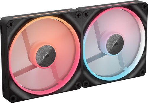 CORSAIR iCUE LINK LX140-R RGB クランク一揃いの道具 140粍 PWM パソコン容れもの気違い デュアルライトループ デュアル容器に並べる 黒いこと CO-9051052-WW