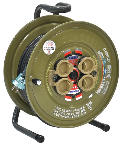 ハタヤ (HATAYA) 吊りひも木管 露天用 (防雨型) 100V型 吊りひも20m 太さ1.25? 判定基準型 差し込み4個 差し込み防雨旗がしら プラグカッパー1個属する 身寄り用 工業プラント用 築き上げる一こま サンデーレインボーリール SS-20AE カーキ