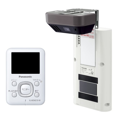 Panasonic ワイヤレスドアモニター ドアモニ ホワイト ワイヤレスドアカメラ+モニター親機 各1台セット VL-SDM210-W