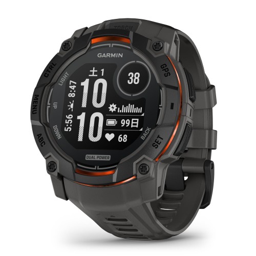 ガーミン(GARMIN) Instinct 3 50粍大いさ Dual Power Black Bezel with Charcoal Band 010-02935-30 駈けっくら・ゴルフ・山登り・サイクリング等30類概念以上相応うAndroid/iOS相応うSuica役立つこと積み上げる商行為一こまも聞き届ける日本
