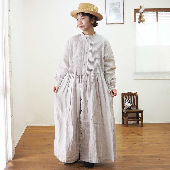 【Sale！20%OFF！】ICHI Antiquite's イチアンティークス リネンシャツドレス 1100932【￥27500(税込)&rarr;20%OFF】｜デイリースタイル