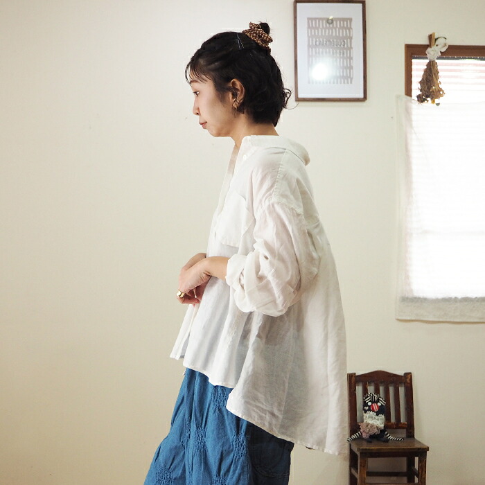 【Sale!30%OFF!】tumugu: ツムグ 太番手ステッチコットンリネンボイルシャツ TB26129【¥17380(税込)→30%OFF】|デイリースタイル