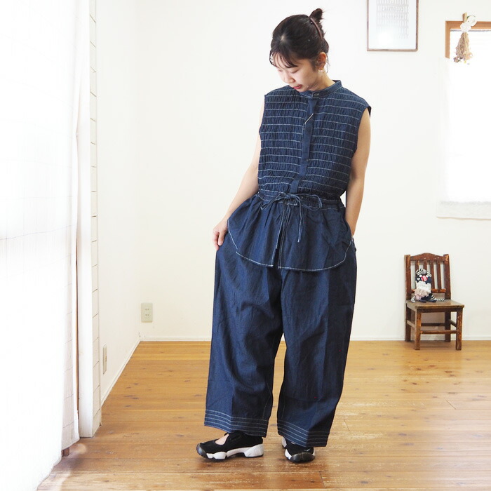【Sale！30%OFF！】ESTROISLOSE エストゥロワルーズ ライトオンス綿麻デニムサロペット　EB26210【￥20,680(税込)&rarr;30%OFF！】｜デイリースタイル