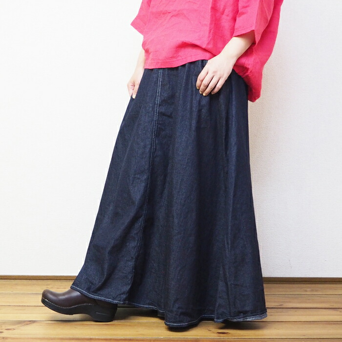 NARU ナル ８ozムラデニム　ノッポスカート　663810