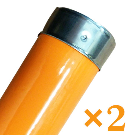 【送料無料】ダイマツ公式 DM-P カーブミラー支柱×2 34φ×2.0t×2000mm オレンジ 亜鉛メッキ鋼管 粉体塗装 ステンレスキャップ付 ネカセ穴加工済 取付鉄棒付