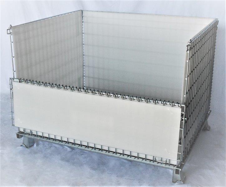 メッシュパレット (ダンプラ張り) 物流商品の スターワン 折りたたんで コンパクトに　 積み重ねて スペース節約！ 安心の内張りタイプで 荷こぼれ防止！