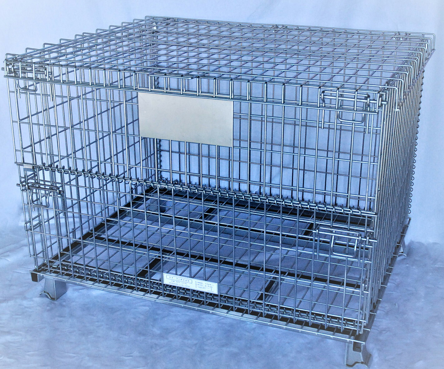 メッシュパレット (フタ付き) 物流商品の スターワン 折りたたんで コンパクトに　 積み重ねて スペース節約 フタ付きなので 安心安全 飛散防止！盗難防止！