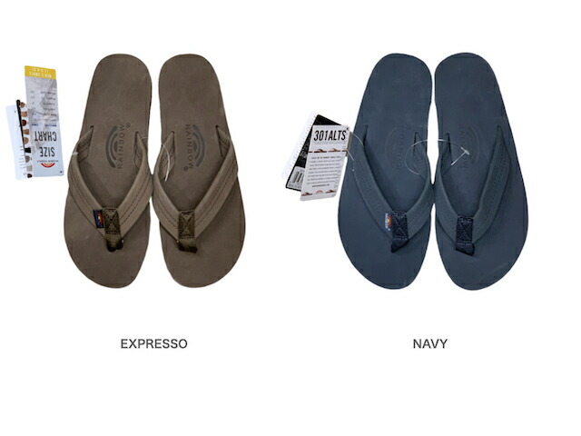 RAINBOW SANDALS 虹霓サンダル Single Layer Premier Leather シングル 座標軸 割り増し金 なめし革 EXPRESSO-NAVY