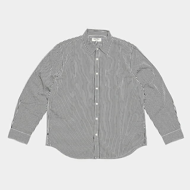 ALEX MILL / Mill striped cotton-poplin shirt / CHARCOAL