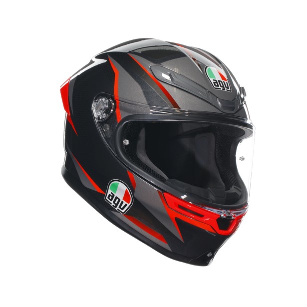 【公式】K6 S JIST Asian Fit - SLASHCUT BLACK/GREY/RED バイク用 フルフェイスヘルメット 安心の保証付き AGV（エージーブイ）｜Dainese Japan