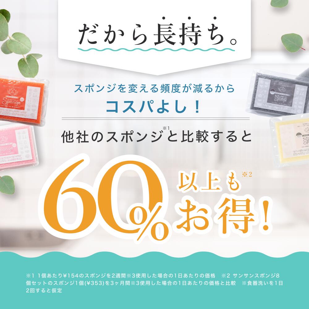 【★TV放送商品★】サンサンスポンジ 4個セット 全9色 キッチンスポンジ 長持ち 洗いやすい 食器 皿洗い 台所 風呂 シンプル さんさんスポンジ 送料無料 まとめ買い おすすめの使い方 3か月ローテーション ギフト 母の日 父の日