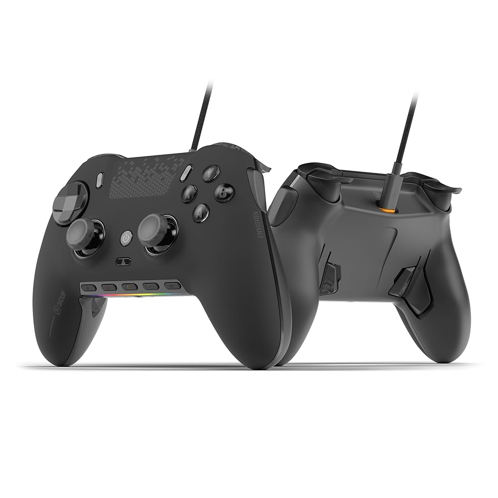SCUF ENVISION 有線パソコン力くらべ制御装置 - 5つのリマップ能力のあるなG手当たり - リマップ能力のあるなうしろ側パドル - iCUE相応う - 黒いこと [video game]