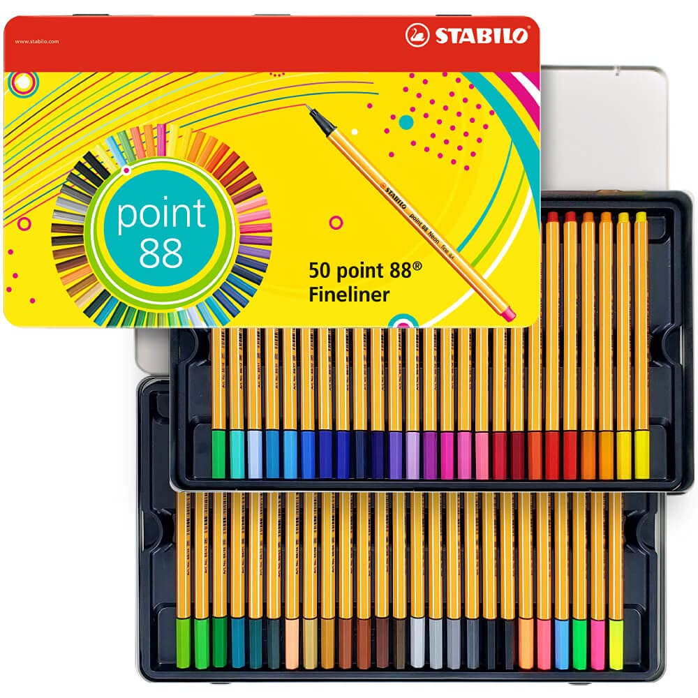 STABILO Point 88 Fineliner Pen - Assorted Colours (Pack of 50) [並行輸入品]