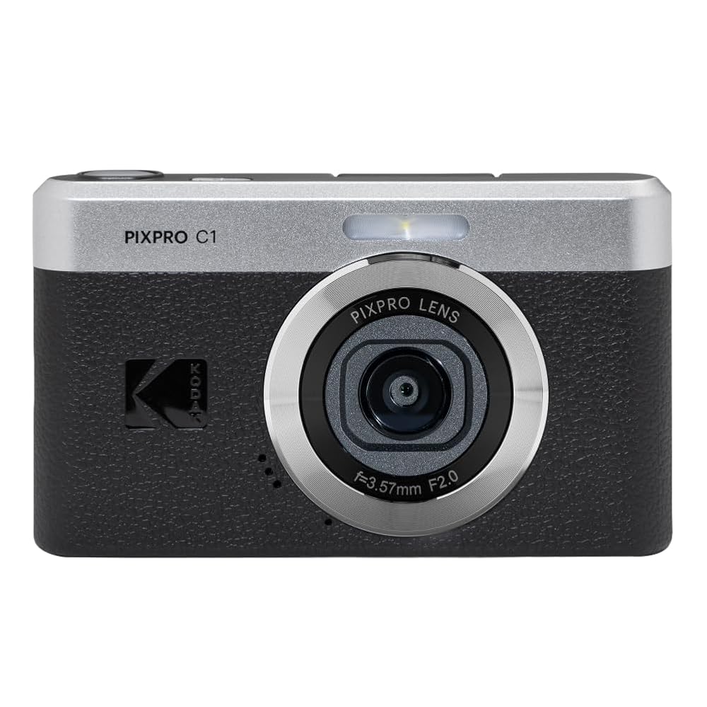 KODAK Pixpro C1 ? 超コンパクトデジタルカメラ| 13MP BSI CMOS、4倍望遠レンズ、2.8inLCD映写幕、LED閃光電球、内蔵乾電池 ? 黒いこと