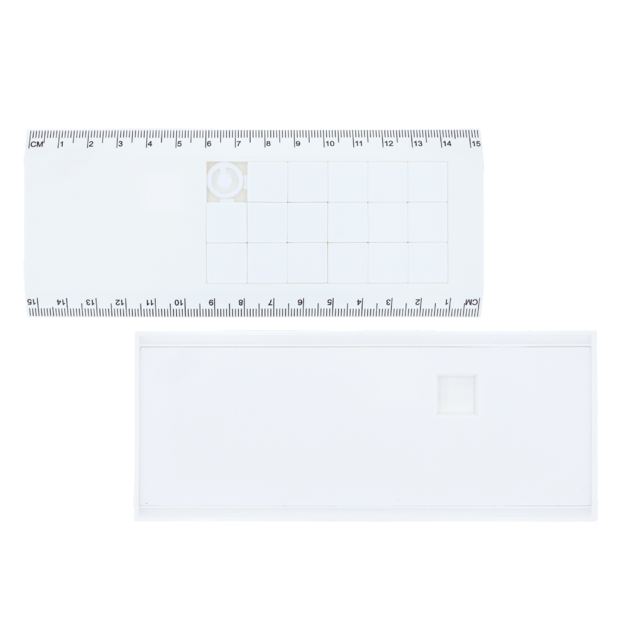 パズル定規 ホワイト スライド式 64X155mm 無地 プリント商材 文具マニア 文具オタク 販促品 ノベルティー 1個/10個/50個/100個｜大王製作所 店
