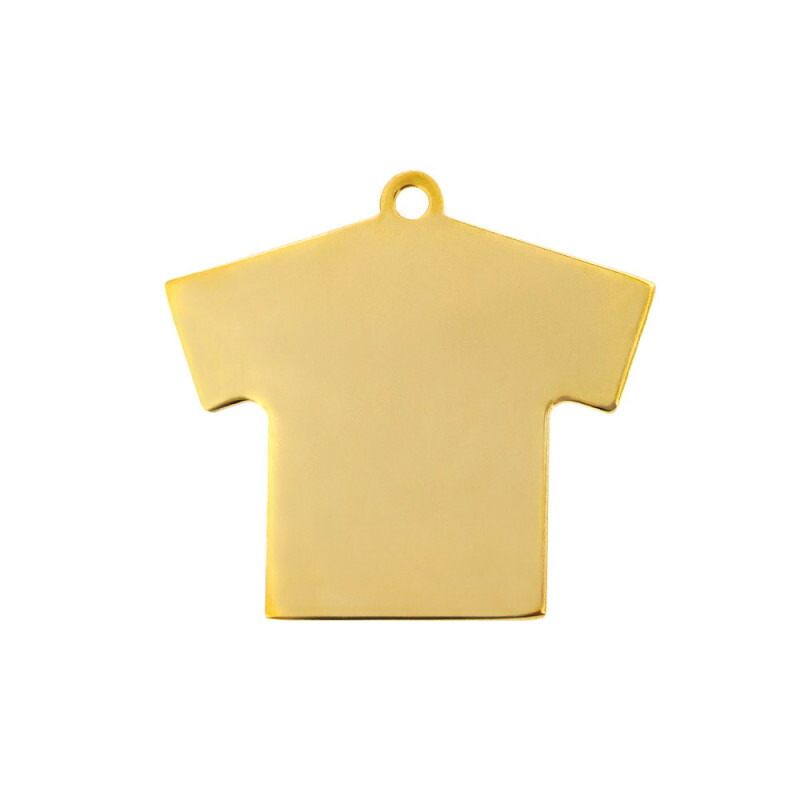 メタザプレート 真鍮製プレート メタザ材料 Tシャツ型プレート 5枚/10枚/50枚/100枚 PTTS3025 アクセサリーパーツ 磨き加工 ゴールド