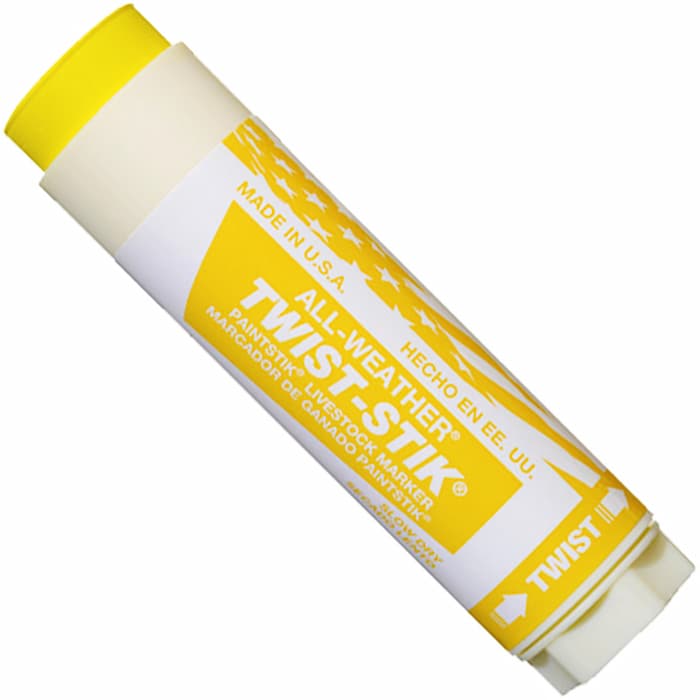 酪農用 畜産用 マーキング 【 ツイストスティック １２本入 各色 】 黄色 橙 青 蛍光桃 発情発見 目印 極太マーカー イエロー オレンジ ブルー ピンク