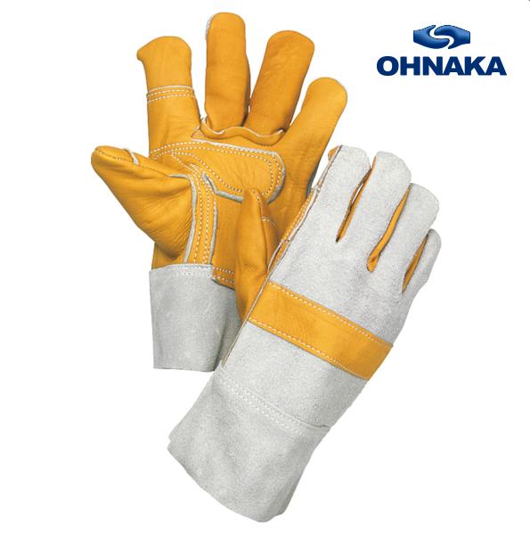 やり方グローブ 防振グローブ V-1000 牛皮 5双組 大中工業 OHNAKA