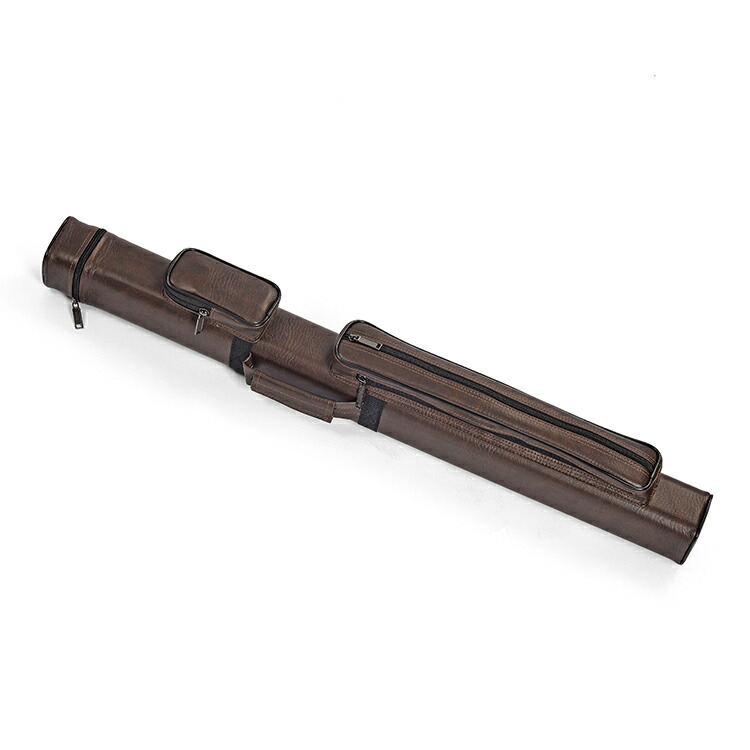 ビリヤードキューケース ブラウン<BR>【2バット×2シャフト 800×75×75mm】 2×2 <BR>バットエンド挿入可 ポケット 旧タイプ収納 BY-1836