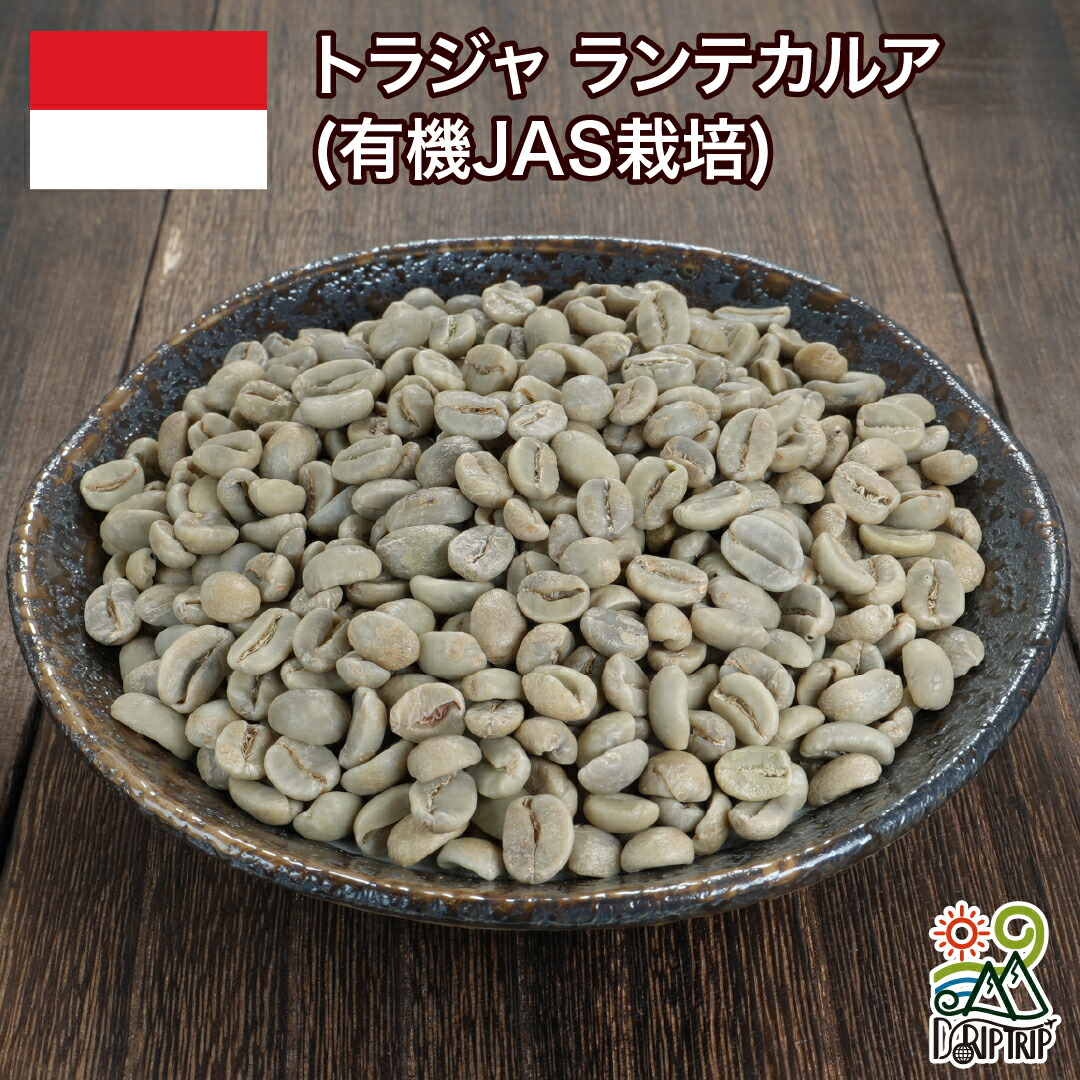 コーヒー生豆 トラジャ ランテカルア 有機JAS栽培 オーガニック 無農薬 1kg 2kg 5kg 10kg 未焙煎 自家焙煎用 珈琲 生豆 DRIP TRIP 送料無料