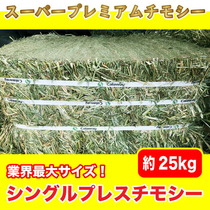競走馬使用の最高級グレード【業界最大サイズ】 牧草 チモシー 【シングルプレス】 約25kg　1番刈り　(アメリカ産) 圧縮 小動物 ヤギ 羊　送料無料【HTF】