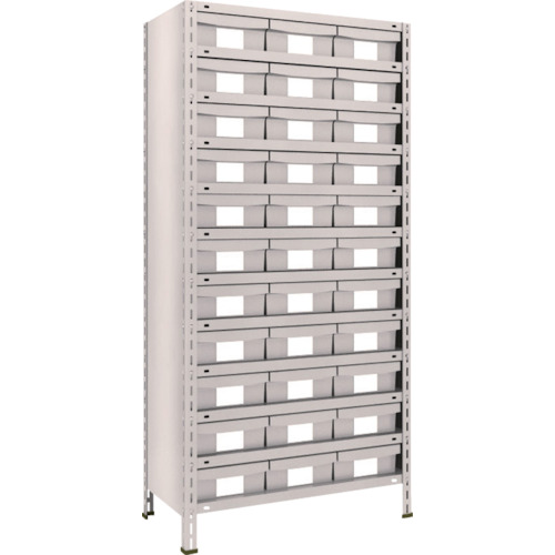 トラスコ中山 【別途送料】 TRUSCO スチールラック 軽量棚 875X450X1800 樹脂引出NG 大X33 ネオグレー 63X-812F11｜ＤＡＩＳＨＩＮ工具箱　店