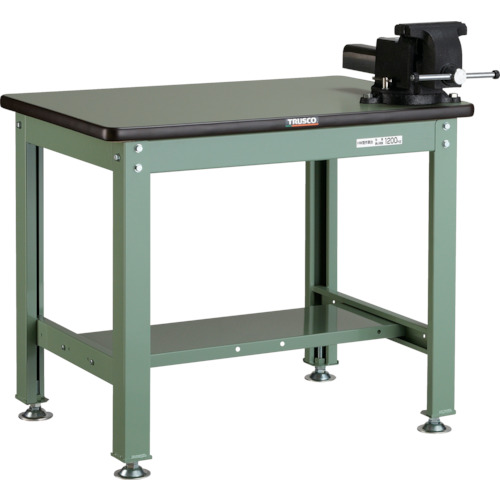 トラスコ中山 【個人宅不可】 TRUSCO 中荷重作業台（1200kg）HW型 900X600XH740 バイス付 グリーン色 RHW-0960VRS [1-301-3952]｜ＤＡＩＳＨＩＮ工具箱　店
