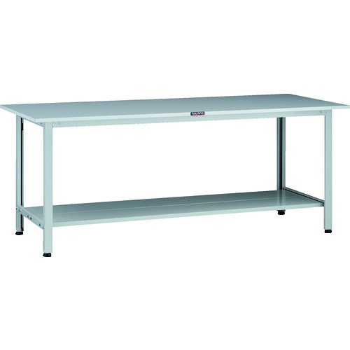 トラスコ中山 【個人宅不可】 TRUSCO 軽荷重作業台（200kg）AO型 1800X600XH740 下棚2枚付 ホワイト色 AOR-1860LT2 [1-137-1689]｜ＤＡＩＳＨＩＮ工具箱　店