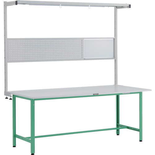 トラスコ中山 【個人宅不可】 TRUSCO 軽荷重作業台（300kg）AE型 1800X900XH1948（全高） ツールハンガーフルセット付 ヤンググリーン色 RAE-1809THFS YG [1-248-6829]｜ＤＡＩＳＨＩＮ工具箱　店