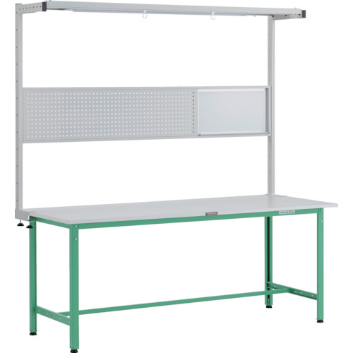 トラスコ中山 【個人宅不可】 TRUSCO 軽荷重作業台（300kg）AE型 1800X600XH1948（全高） ツールハンガーフルセット付 ヤンググリーン色 RAE-1860THFS YG [1-248-6851]｜ＤＡＩＳＨＩＮ工具箱　店