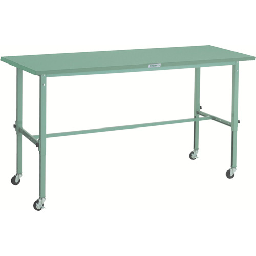 トラスコ中山 【個人宅不可】 TRUSCO 軽荷重作業台高さ調節式（80kg）AEM型 1800X600XH719～1019 75キャスター付 グリーン色 SAEM-1860C75 [1-289-1182]｜ＤＡＩＳＨＩＮ工具箱　店