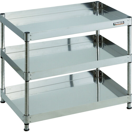 トラスコ中山 TRUSCO ステンレスワゴン 304クリーンフェニックス ラック型 900X600 3段 CPE3-R793｜ＤＡＩＳＨＩＮ工具箱　店