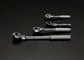 エスコ ESCO 【個人宅不可】 3/8”DR/120mm ラチェットハンドル（首振り） EA618BA-11 [2-0554450]