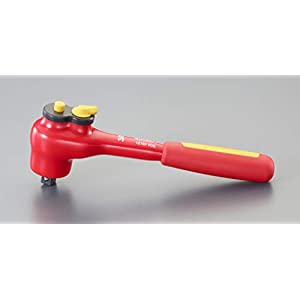 エスコ ESCO 【個人宅不可】 3/8&rdquo;DR 絶縁ラチェットハンドル EA640RF-3 [2-1360804]｜ＤＡＩＳＨＩＮ工具箱　店