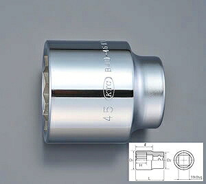 エスコ ESCO 【個人宅不可】 3/4”DRx57mm ソケット EA618SD-57 [2-5572513]