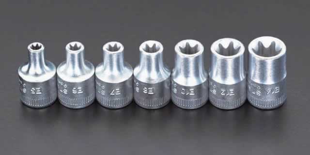 エスコ ESCO 【個人宅不可】 3/8&rdquo;DR/E5-E15 ［Torx］ソケットセット EA617YK [2-0558694]｜ＤＡＩＳＨＩＮ工具箱　店