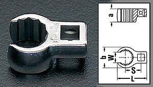 エスコ ESCO 【個人宅不可】 3/8&rdquo;DRx18mm ［CROW-RING］スパナ EA617YU-18 [2-5590999]｜ＤＡＩＳＨＩＮ工具箱　店