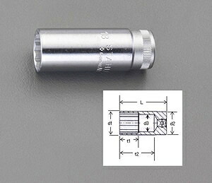 エスコ ESCO 【個人宅不可】 3/8”DRx22mm ディープソケット EA617YE-22 [2-5761221]