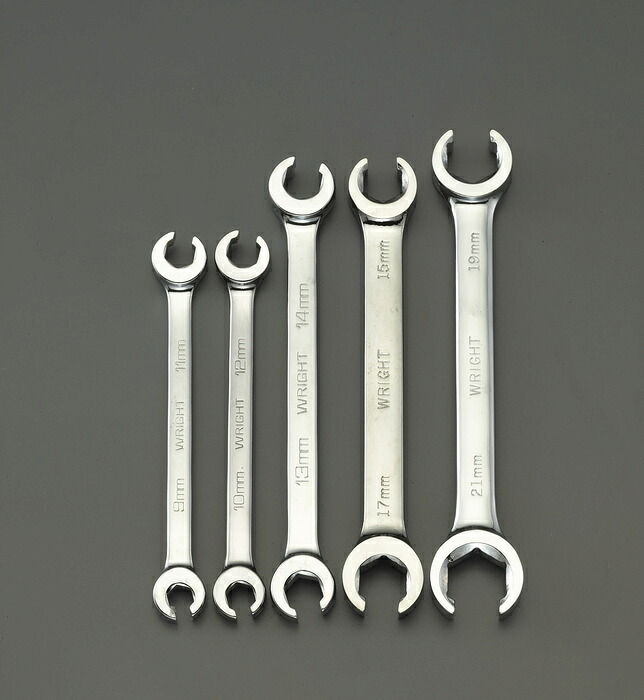 エスコ ESCO 【個人宅不可】 5本組/ 9 -21mm ナットレンチセット EA615BJ-105 [2-1150832]｜ＤＡＩＳＨＩＮ工具箱　店