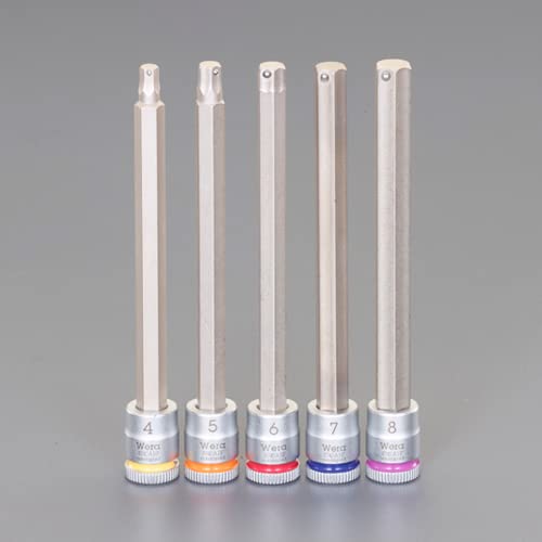 エスコ ESCO 【個人宅不可】 1/4&rdquo;DR ［Hex-Plus］ロングビットソケット（ホールド/5個） EA617AJ-805 [2-1754535]｜ＤＡＩＳＨＩＮ工具箱　店