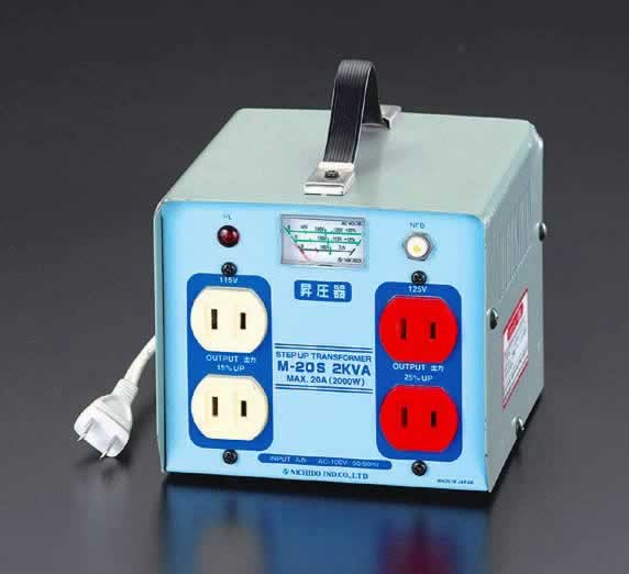 エスコ ESCO 【個人宅不可】 AC100V→AC115V・125V/2.0KVA 昇圧トランス EA815ZG-2A [2-0202306] 17,339円