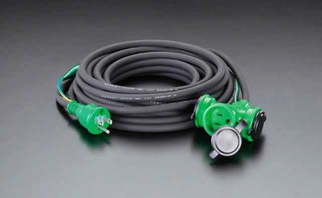 エスコ ESCO 【個人宅不可】 AC125V/15A/ 20m 延長コード（防雨型/アース付） EA815GA-32 [2-0614390]