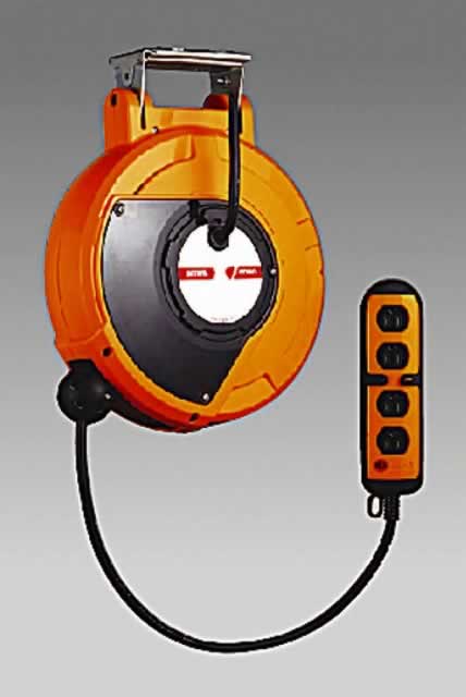 エスコ ESCO 【個人宅不可】 AC125V/15Ax 10m 自動巻リール付コンセント EA815SS-3A [2-5481730]｜ＤＡＩＳＨＩＮ工具箱　店